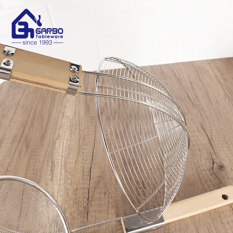 Ситечко из нержавеющей стали ложки-скиммеры с длинной ручкой для домашнего приготовления пищи