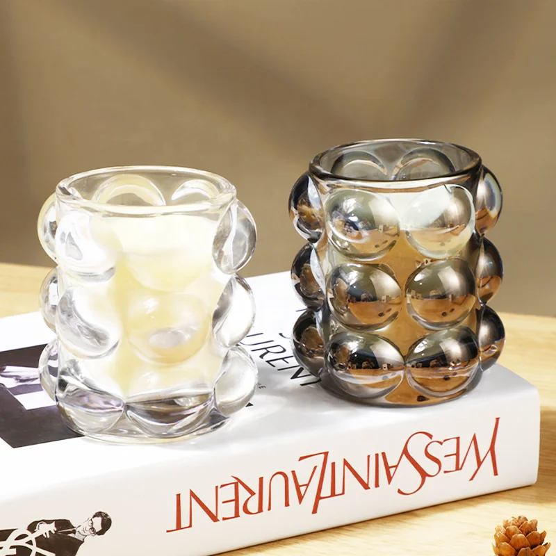 Smoke-free bedroom fragrance soy wax light luxury decoration handmade glass scented candle