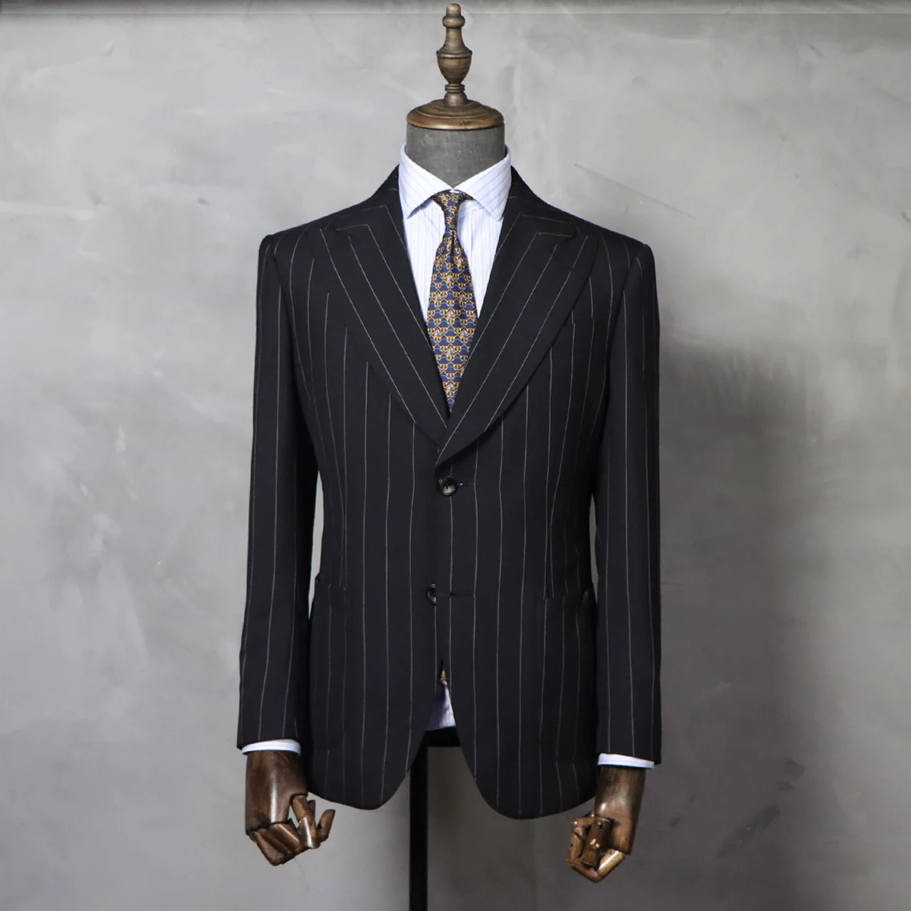 MTM Tailor Custom British Style Suit Bespoke  Striped Business Mens Suit 100% Wool For Tailor Shop 2 Piece Set