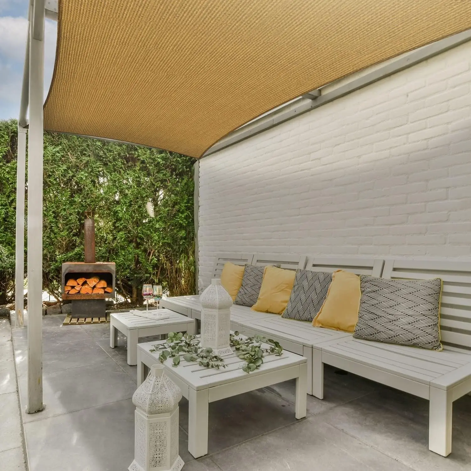 Customizable Rectangle HDPE Waterproof Sun Shade Sail - UV Protection for Carport and Garden - Easy Install and Remove