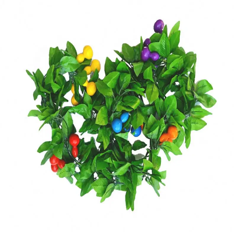 Artificial Grapes and VinesFake Garlands with Greenery Ivy Leaves,Hanging Plants and Fruits for Home Garden Decoration