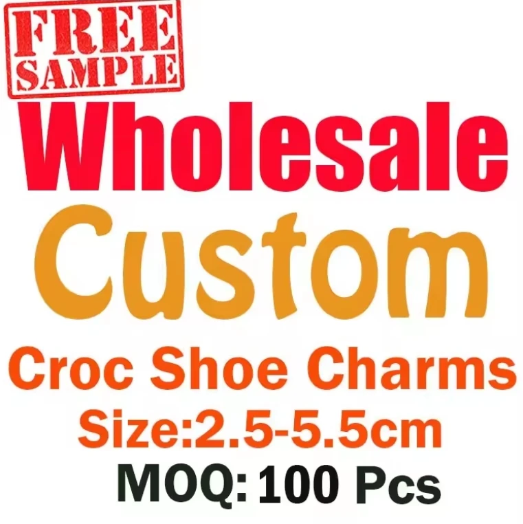FREE SAMPLE Wholesale Pvc custom bracelet charms for shoes custom shoe charms logo custom shoe charm