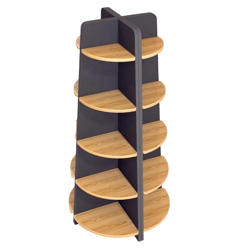 Custom Floor Retail Store Beverages shelf 360 Rotating Display Stands Metal Candy Food Supermarket 4 layer Display Rack