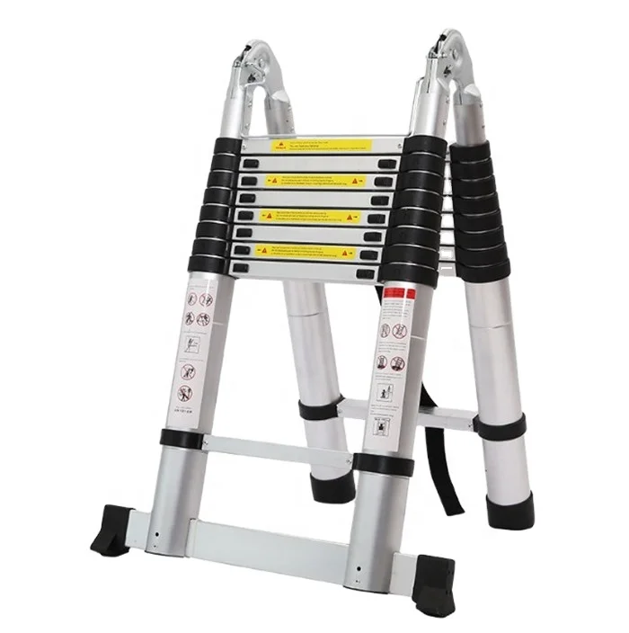 Hot Selling Double Sided Aluminum Folding Telescopic Ladder With Hinges