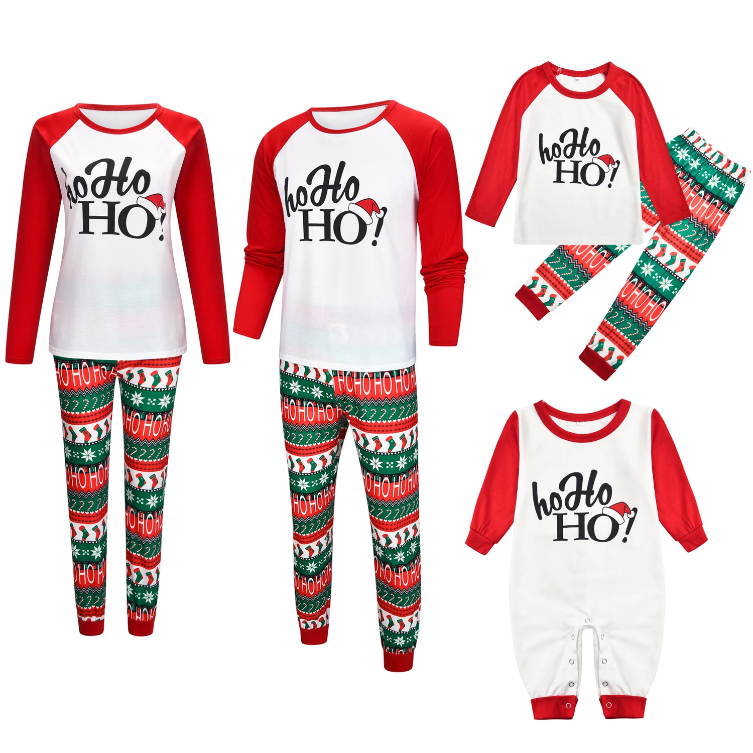 
Wholesale Parent Child 2pcs Clothes Set Christmas Style Casual Sleepwear Custom Print Pattern Fashion Family Loungewear Set 