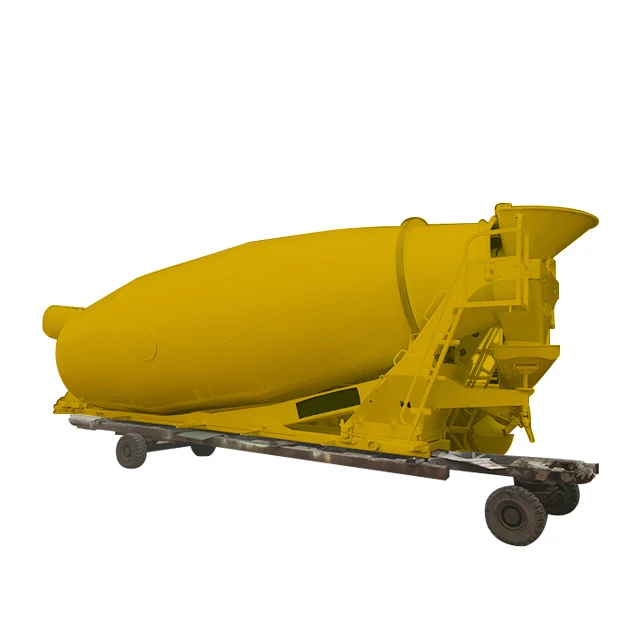 Factory manufacturing 3.0 Cubic Meters Capacity Used Flatbed Trailer Mobile Concrete Mixer Tank For Sale