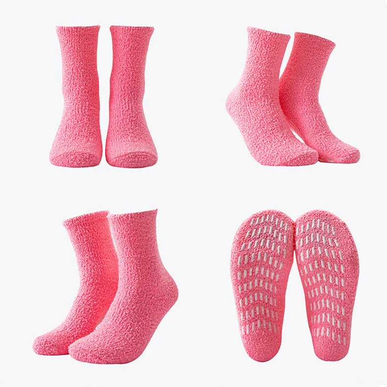 Women Yoga Pilates Soft Warm Cozy Fuzzy Socks Anti Slip Athletic Plush Slipper Grip Socks