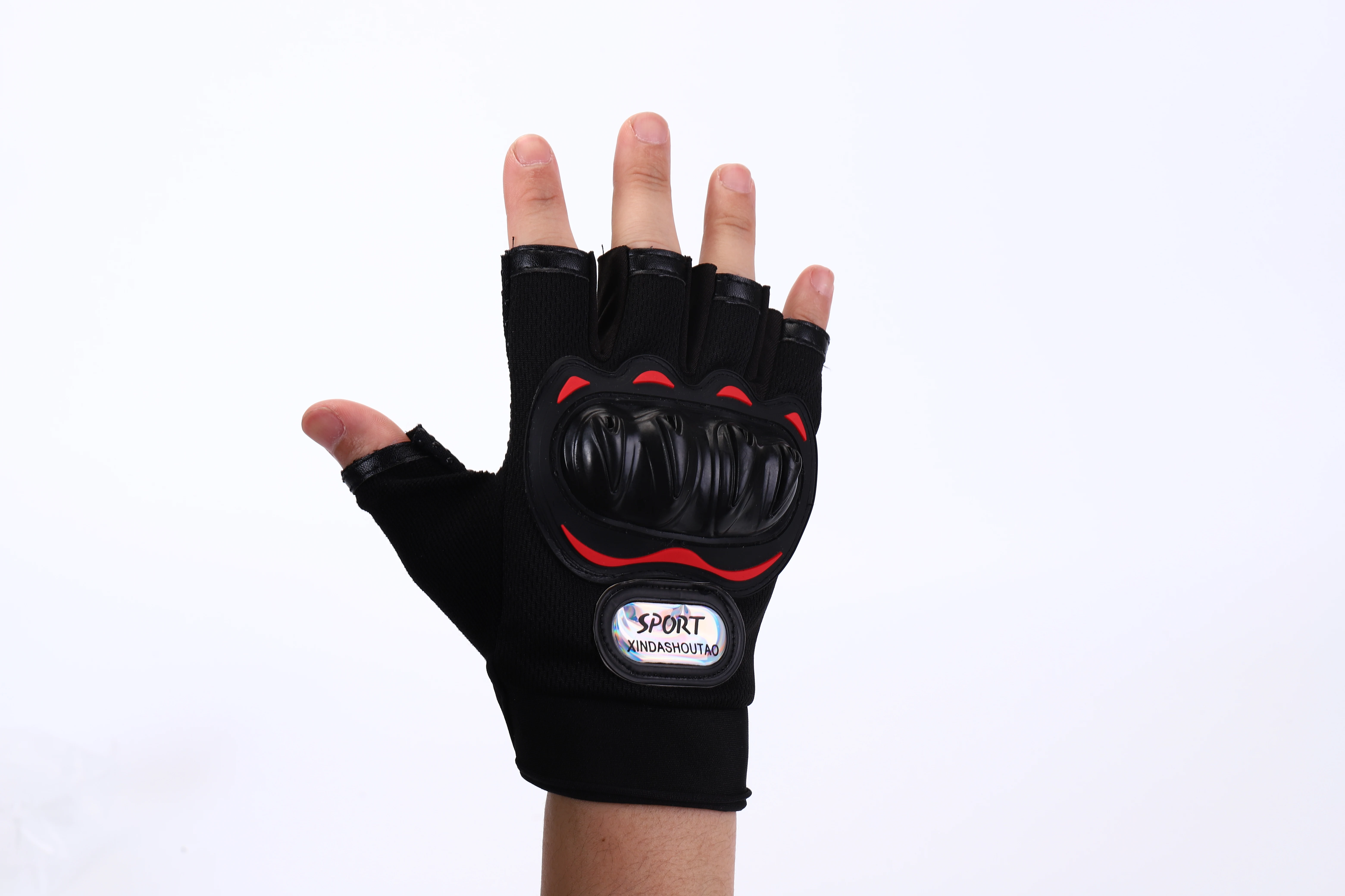 Anti-collision ABS Shell Custom Logo Half Finger Mountain Bicycle Other Sports Gloves for Bike Riding Racing