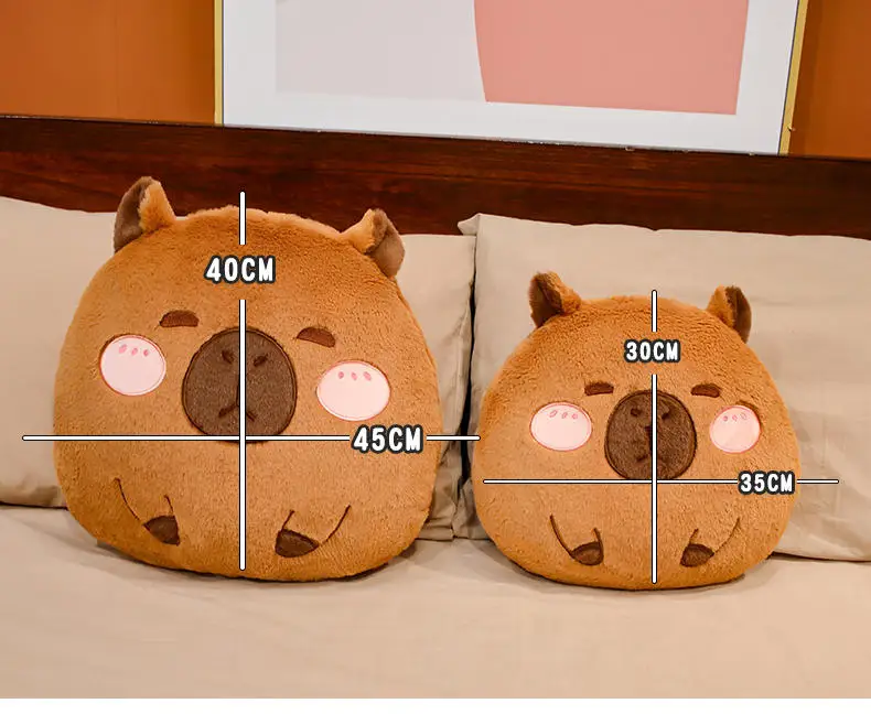 wholesale Capybara plush pillows Cute Animal Hand Warmer  stuffed bun air conditioning pillow baby security blanket