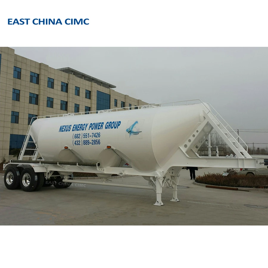 30cbm Pneumatic Dry Bulk Cement Tank Trailer For Fly Ash And Lime