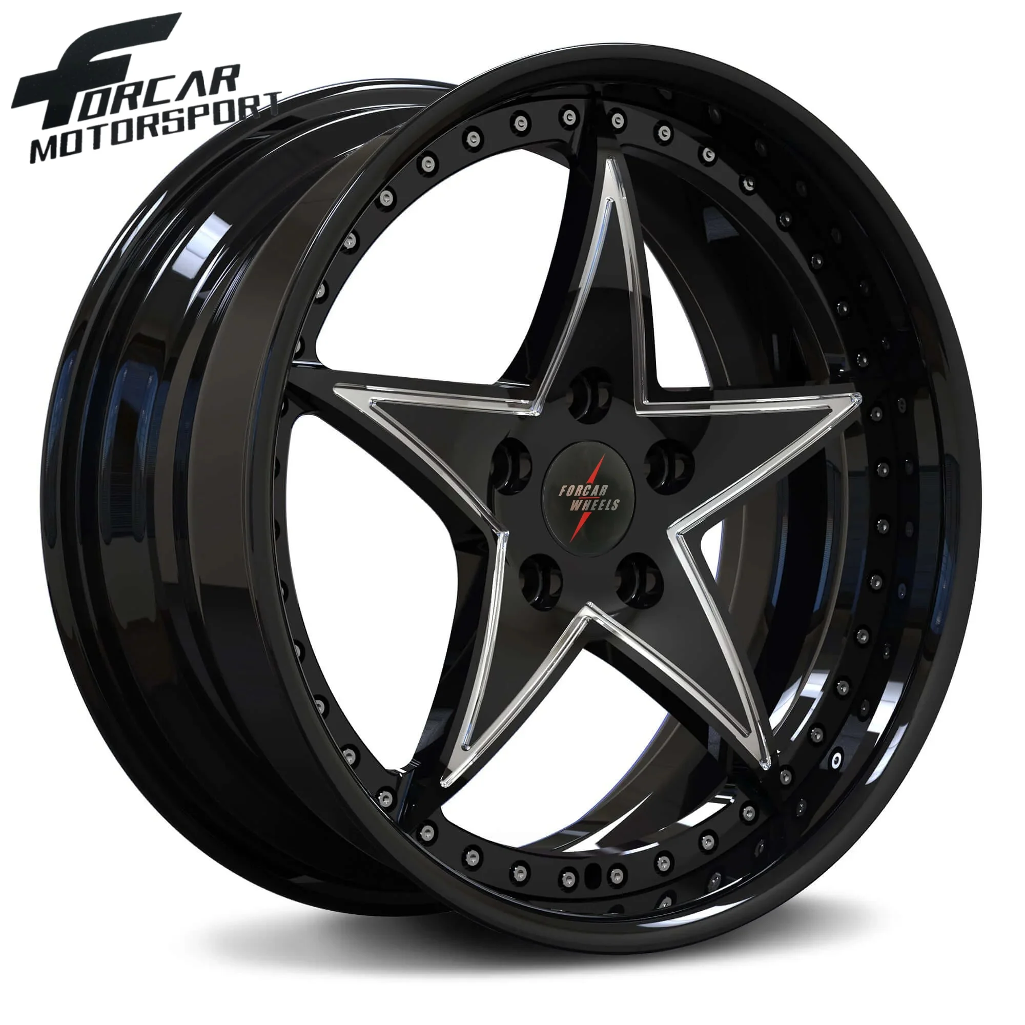 Custom deep lip 2-piece 18 19 20 21 22 23 24 inch forged passenger car alloy wheels