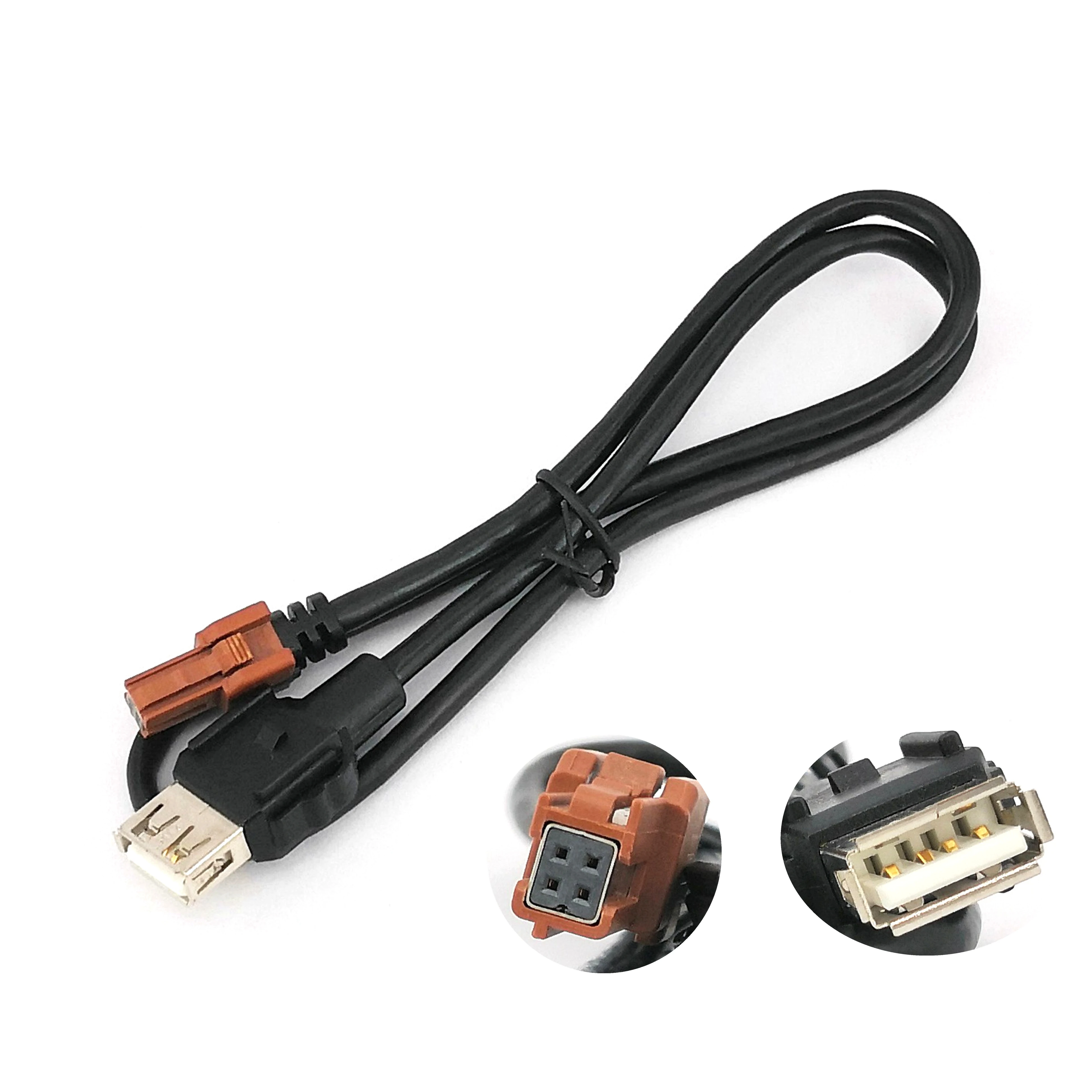 Great Price wire and cable manufacturer 4pin mini fakra connector auto wire harness HSVL Brown fakra to USB 2.0 wire harness