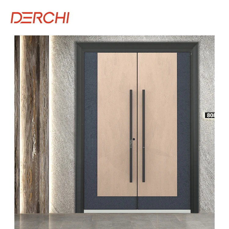 America Style Multilock Villa Entrance Front Cast Aluminum Door Security Luxury Black Security Entry Door for Home