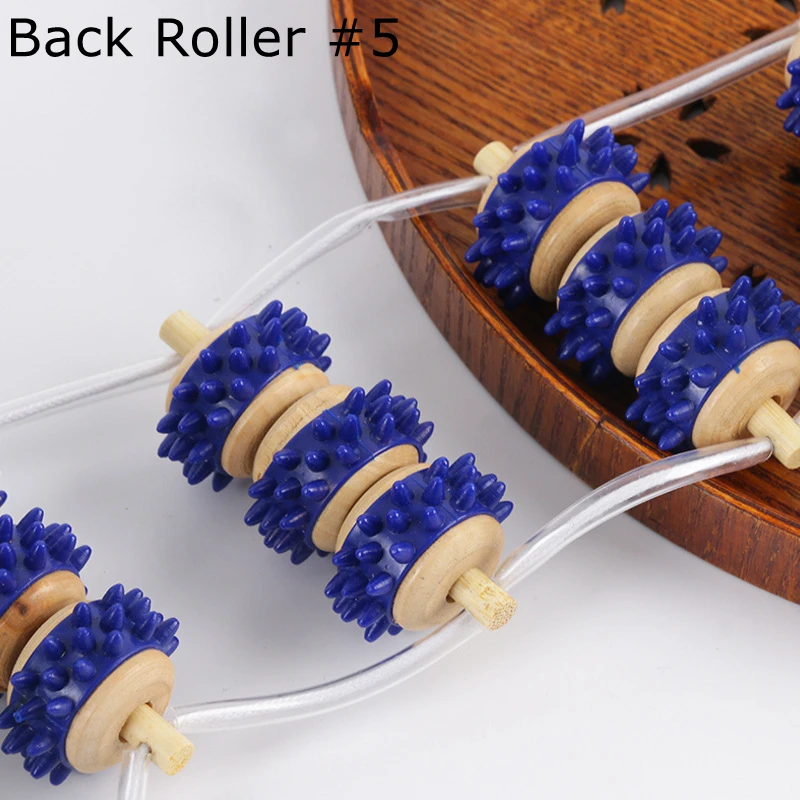 Hand Made Wood Therapy Massager Massage Roller Rope Wooden Massager Tool for Body Muscle Pain Relief