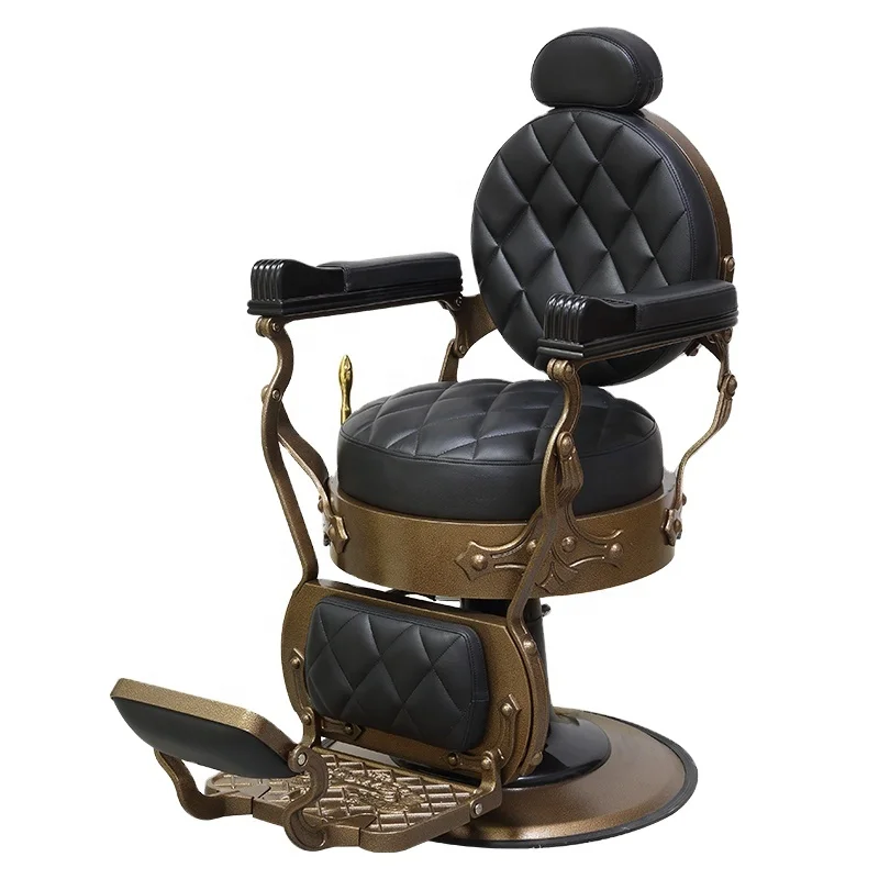 High Quality Luxury Gold Metal Beauty Salon Furniture Hairdressing Barber Chair Barber Shop Chairs For Men For Barber Shop