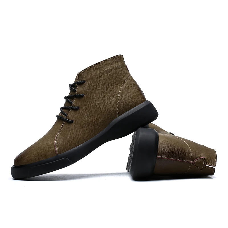 
 Удобные мужские кожаные ботинки; Мужские мягкие ботинки с высоким вырезом; Ботильоны из натуральной кожи; Ботинки челси  