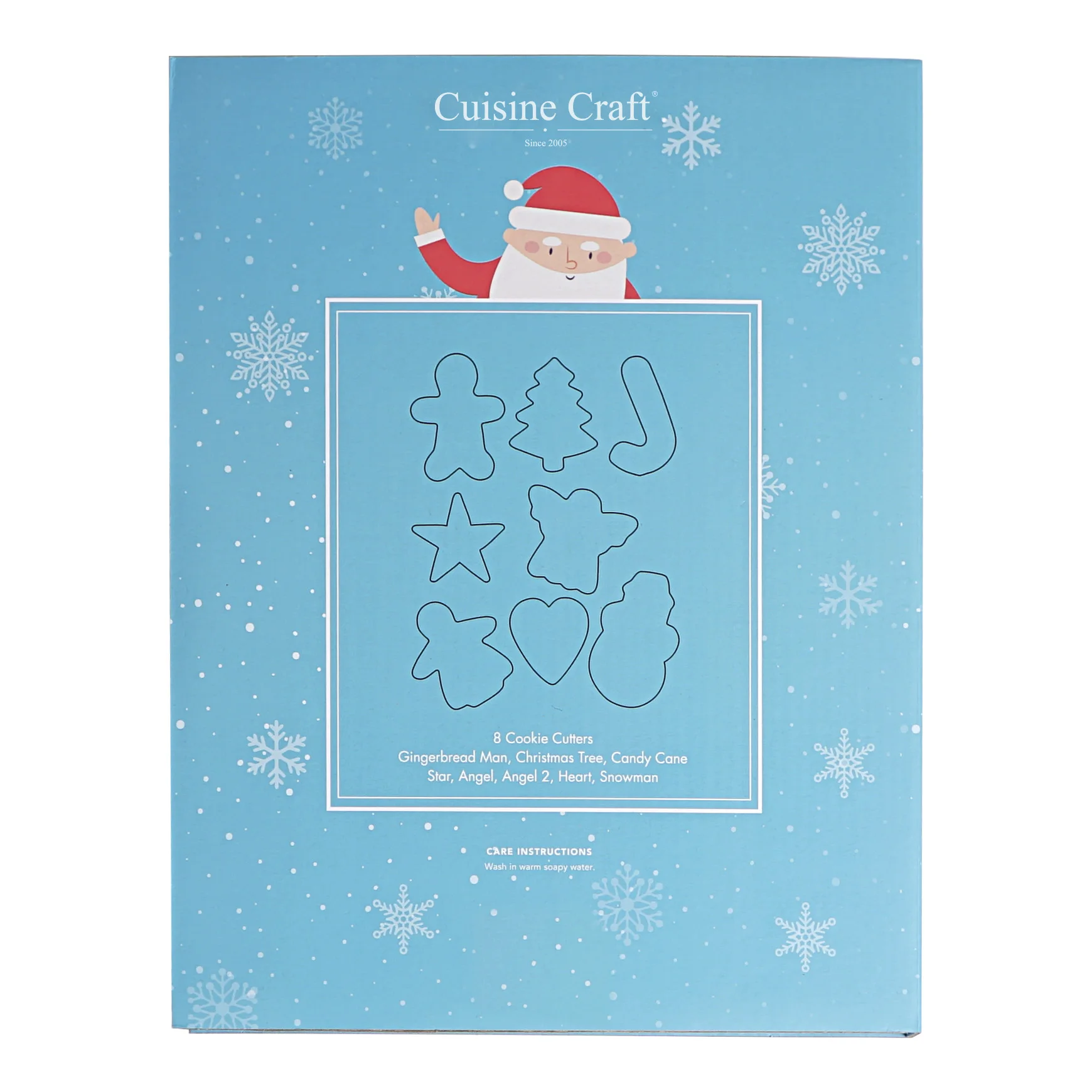 
Set Of 8 Pieces Christmas Stainless Steel Cookie Cutter Set With Cardboard Book Cake Tools 