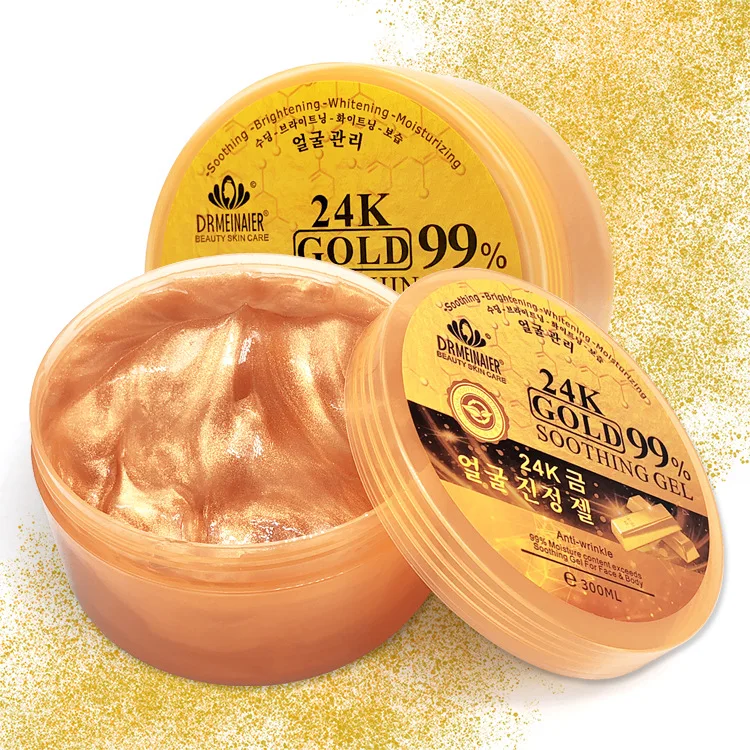 wholesale pivate label Hydrating moisturizing and wrinkle resistant 24k gold soothing facial body gel