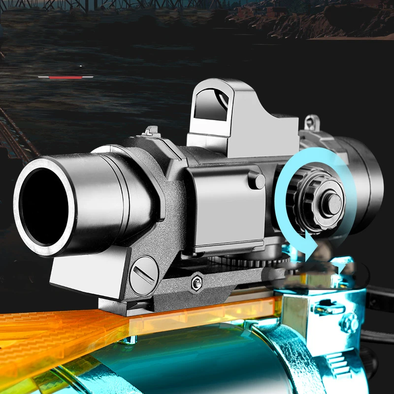 HUAMJ Amazon hot sale Safe electric DIY assembe soft bullet shooting tripod gold gatling toy gun soft bullet