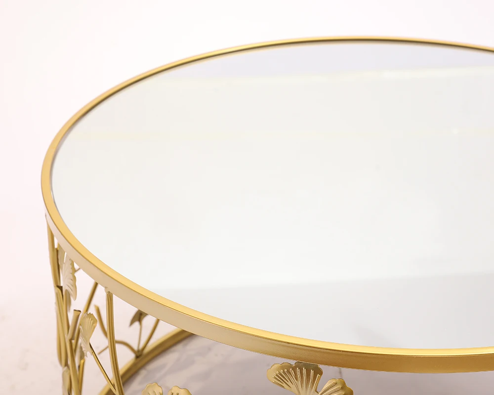 Дизайн зеркала, как опавшие листья золотого круглого железа