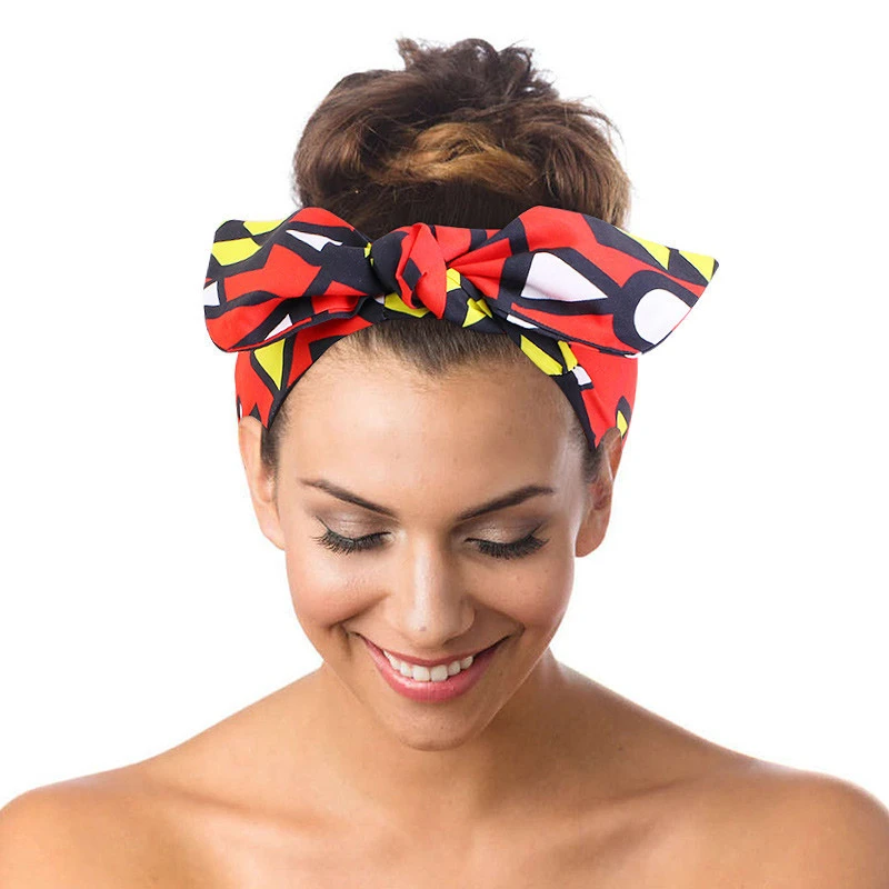 Wholesale Knotted Style African Pattern Print Headband for Women Salon Ladies Hair Accessories Make Up Hair Wrap Headbands