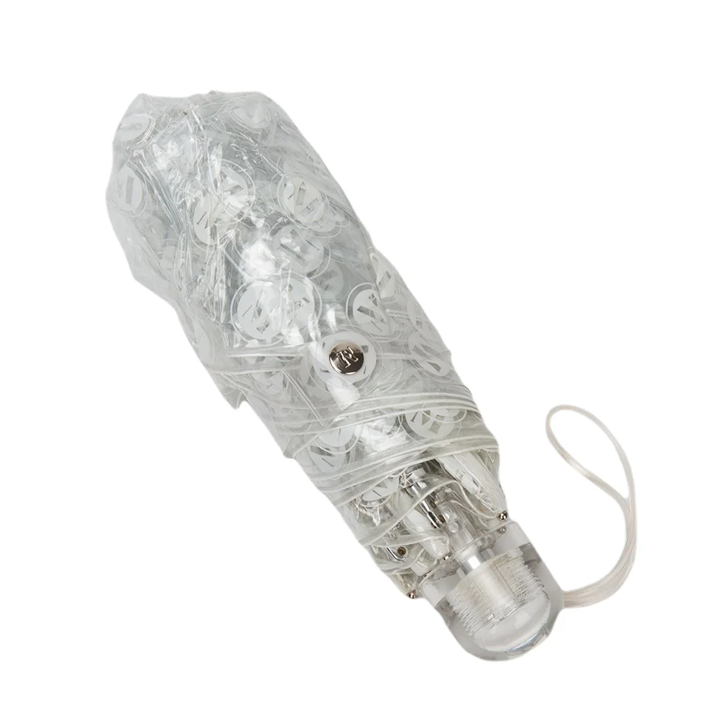 Compact good-looking Stylish, compact, portable and transparent 3 Mini Custom Travel Folding transparent umbrella with print