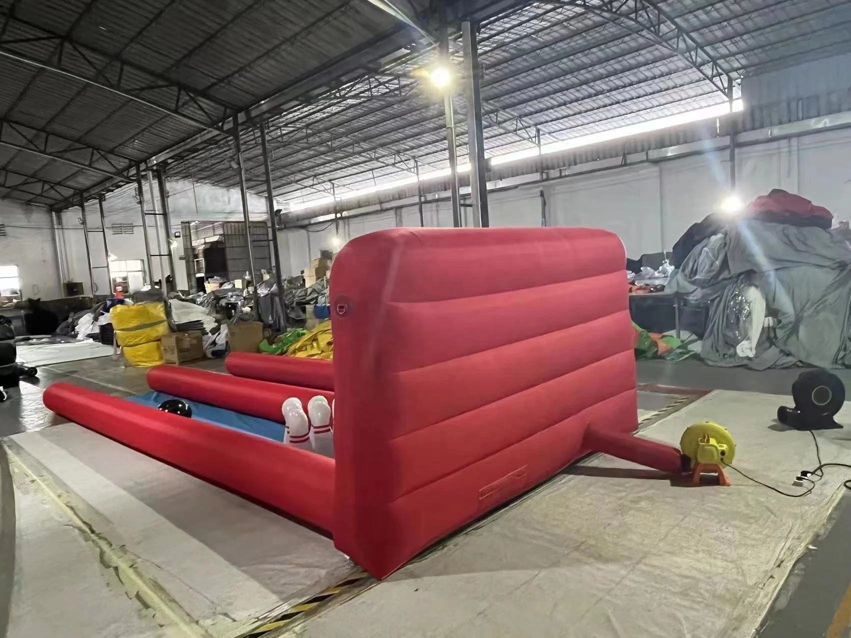 hot sale double lane inflatable bowling alley game with best quality