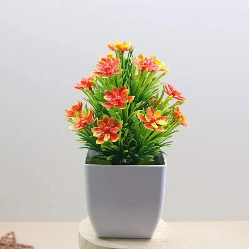 Simulation plant pot green plant home decoration small plastic flower pot small desktop simulation flower bonsai