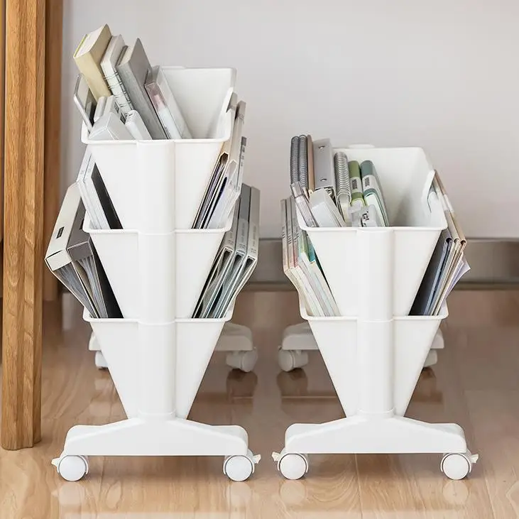 Manufacturer Home accessories Pen holder Shelf Rack Floor Magazine Files Storage with wheel Office Book Stationery Organizer