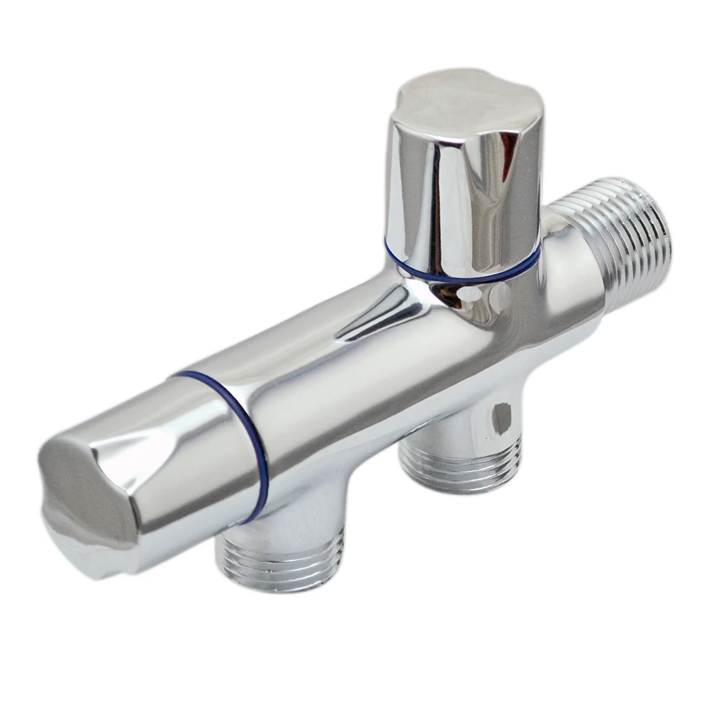 MCBKRPDIO Bath & Shower Faucets 1 Inch Zinc Body 3-Way Toilet Angle Valve for Copper Faucet Bathroom Accessories