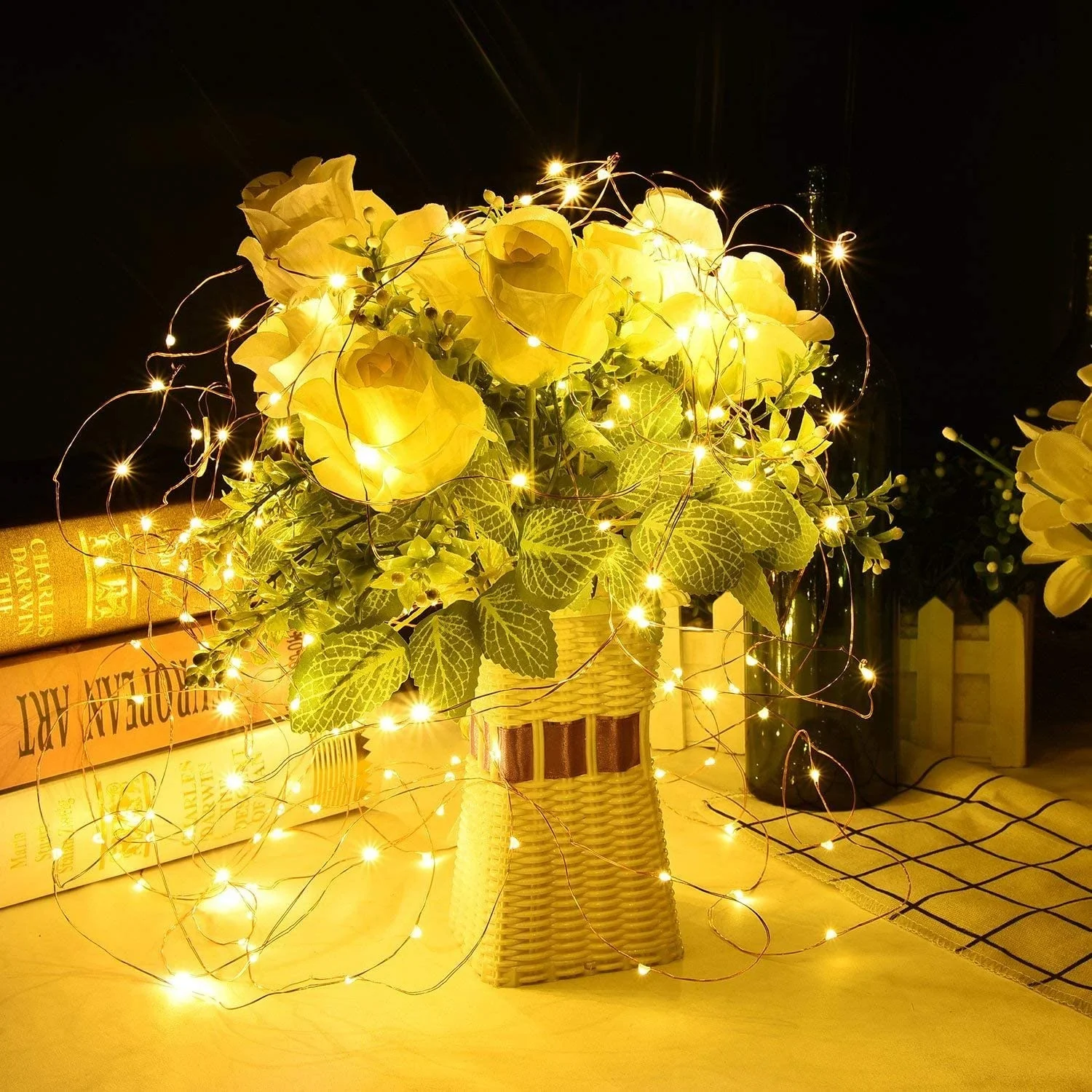 Wholesale 2m String Light 20 LED 10cm Pixel Christmas Ornament String Light Battery Operated Copper String Lights