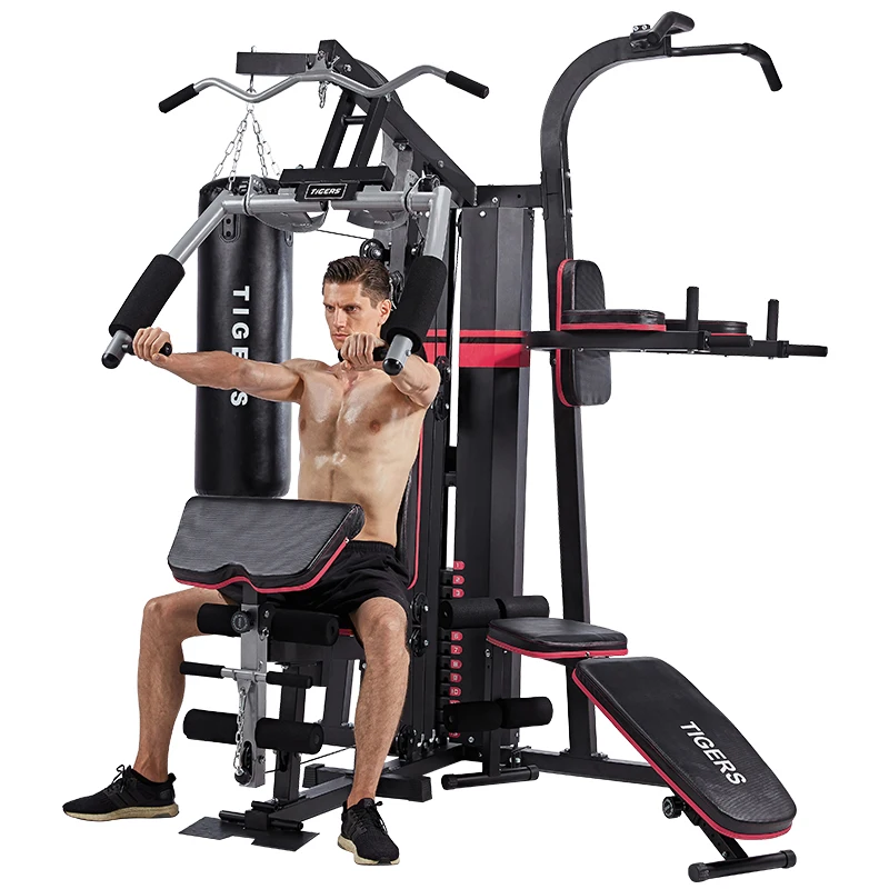 Home Multi Functional 3 Station Strength Fitness Equipment Gym Training Machine