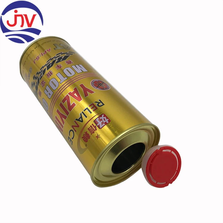 Lubricating oil Packaging Bottles Metal tin Engine oil  round can for Racing car