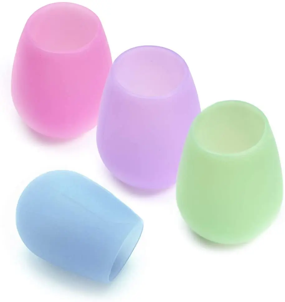Folding Cup Mixed Solid  silicone Glass Reusable traveling Rubber Wine Glasses