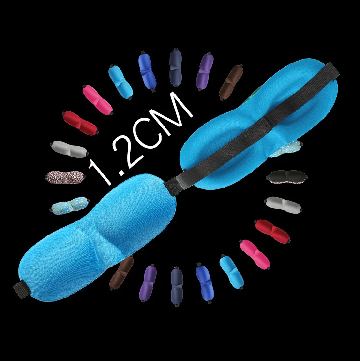 Custom Logo Lightweight Memory Foam Eye Shades with Adjustable Strap 3d Contoured Eye Mask