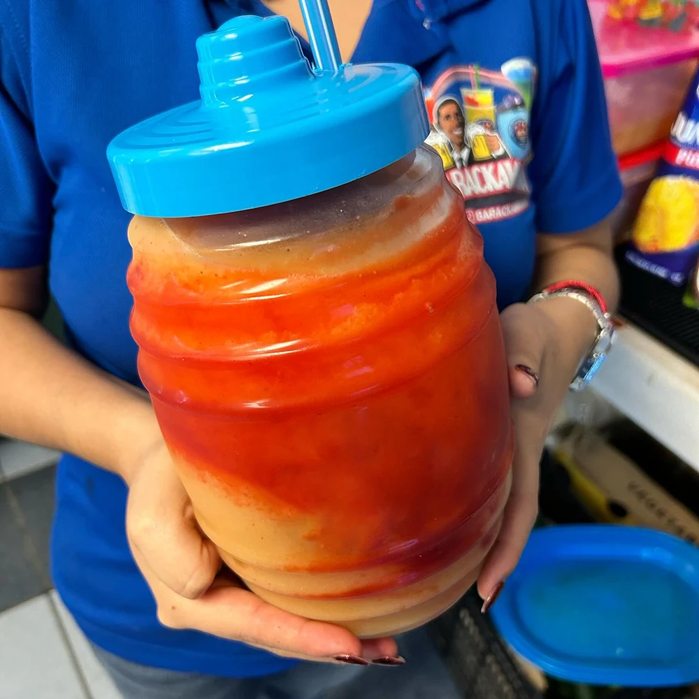 Wholesale 32oz mexican jar daiquiri cup drink juice milk  beer mug with lid and straw