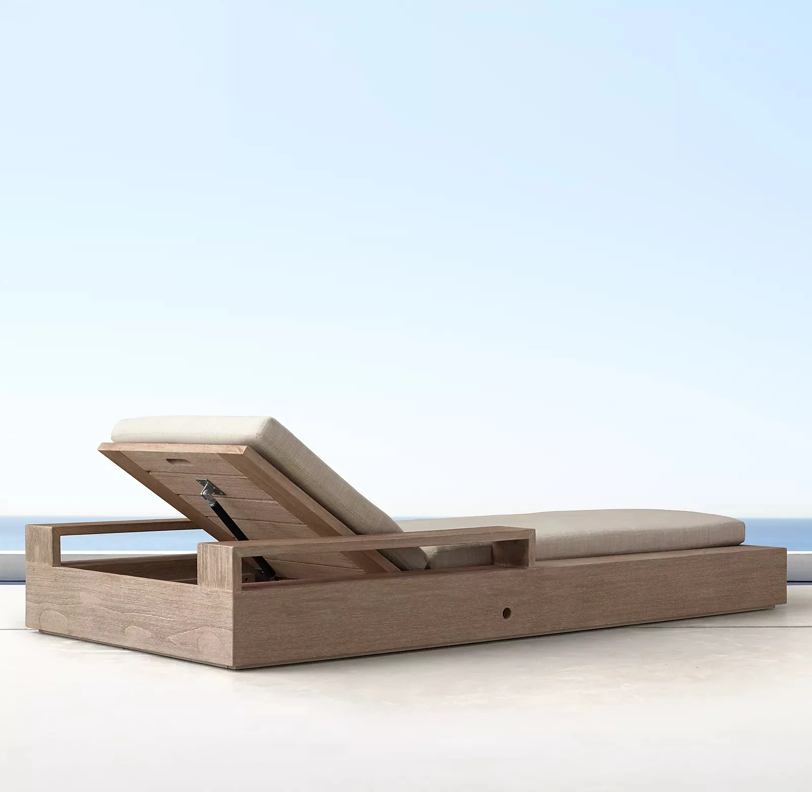 Outdoor lounge chair patio recline chaise folding teak marbella chaise daybed