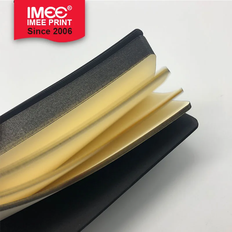  IMEE горячая Распродажа роскошный бизнес Пользовательский логотип Печатный Мягкий Черный Блокнот из искусственной