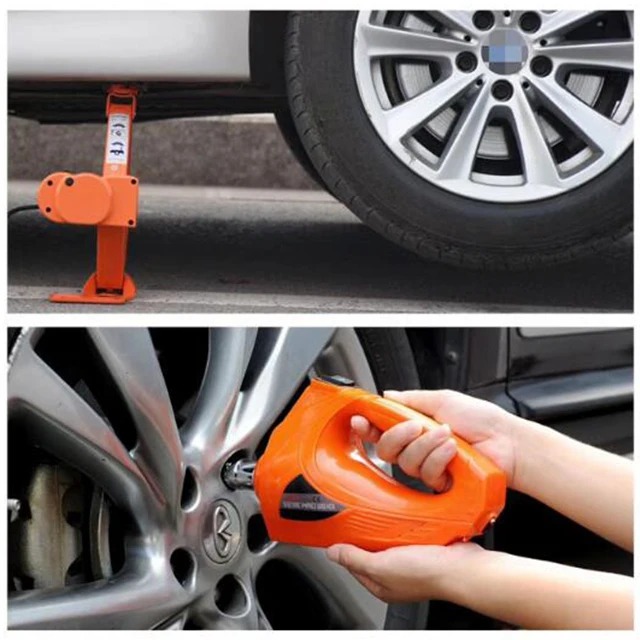 Electric Car Jack Kit 12V Car Jack Hydraulic with Impact Wrench Electric Jacks for Car SUV Sedan MPV Tire Changing