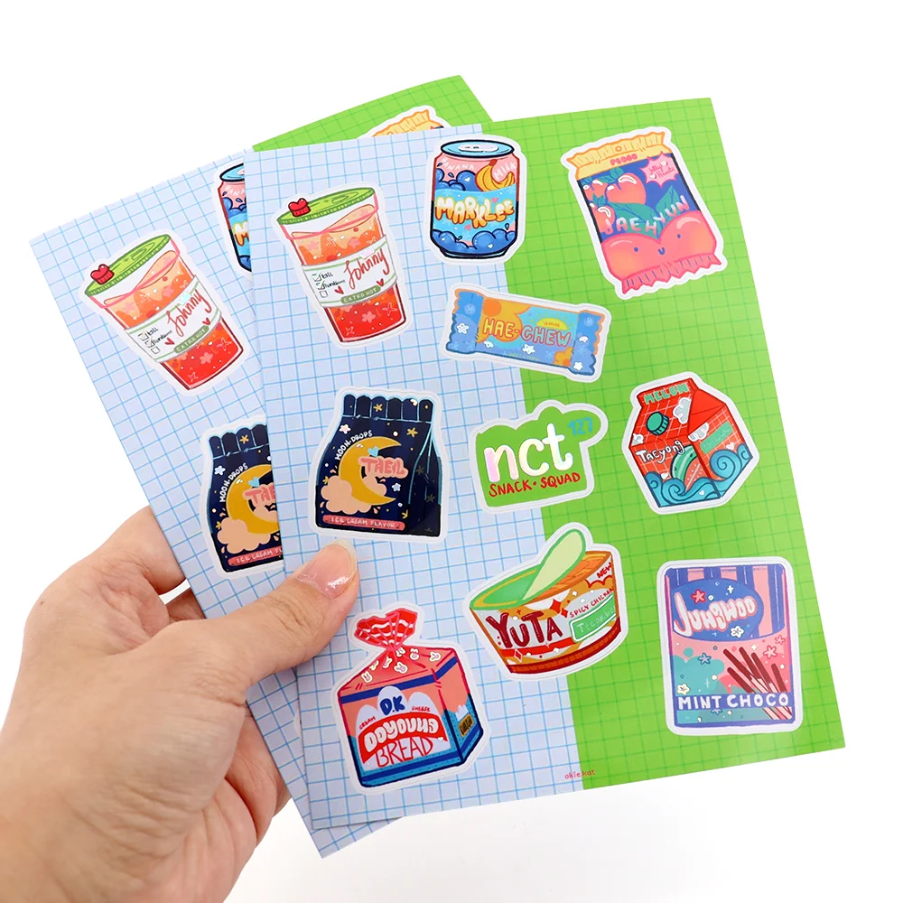 Custom Printed A4 A5 A6 Size Adhesive Paper Viny Waterproof Matte Kiss Cut Kids Sticker Sheets