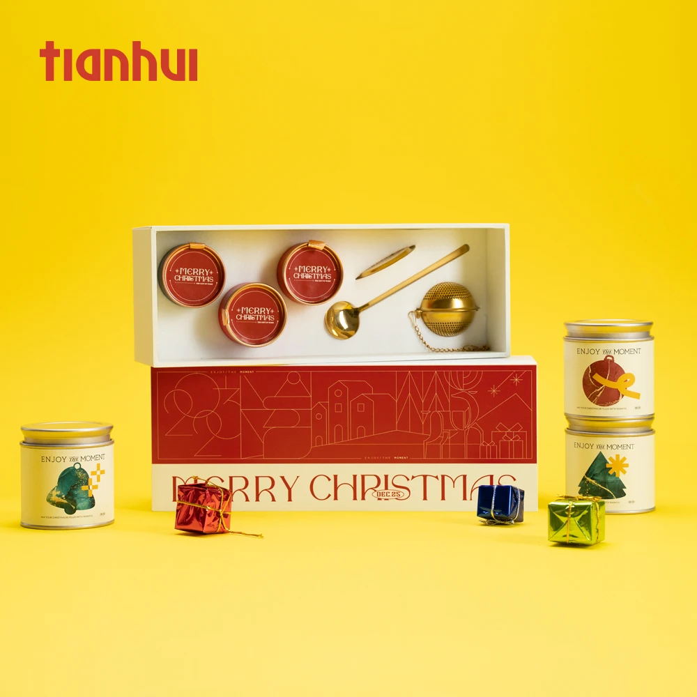 Tianhui White Gift Box with Damping Design Slow Opening Gift Box for Christmas Gift Tea Packaging Sets