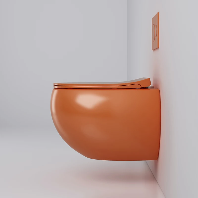 Washroom WC Easy Clean Washdowm Water Closet Save Space P-Trap Wall Hung Toilet