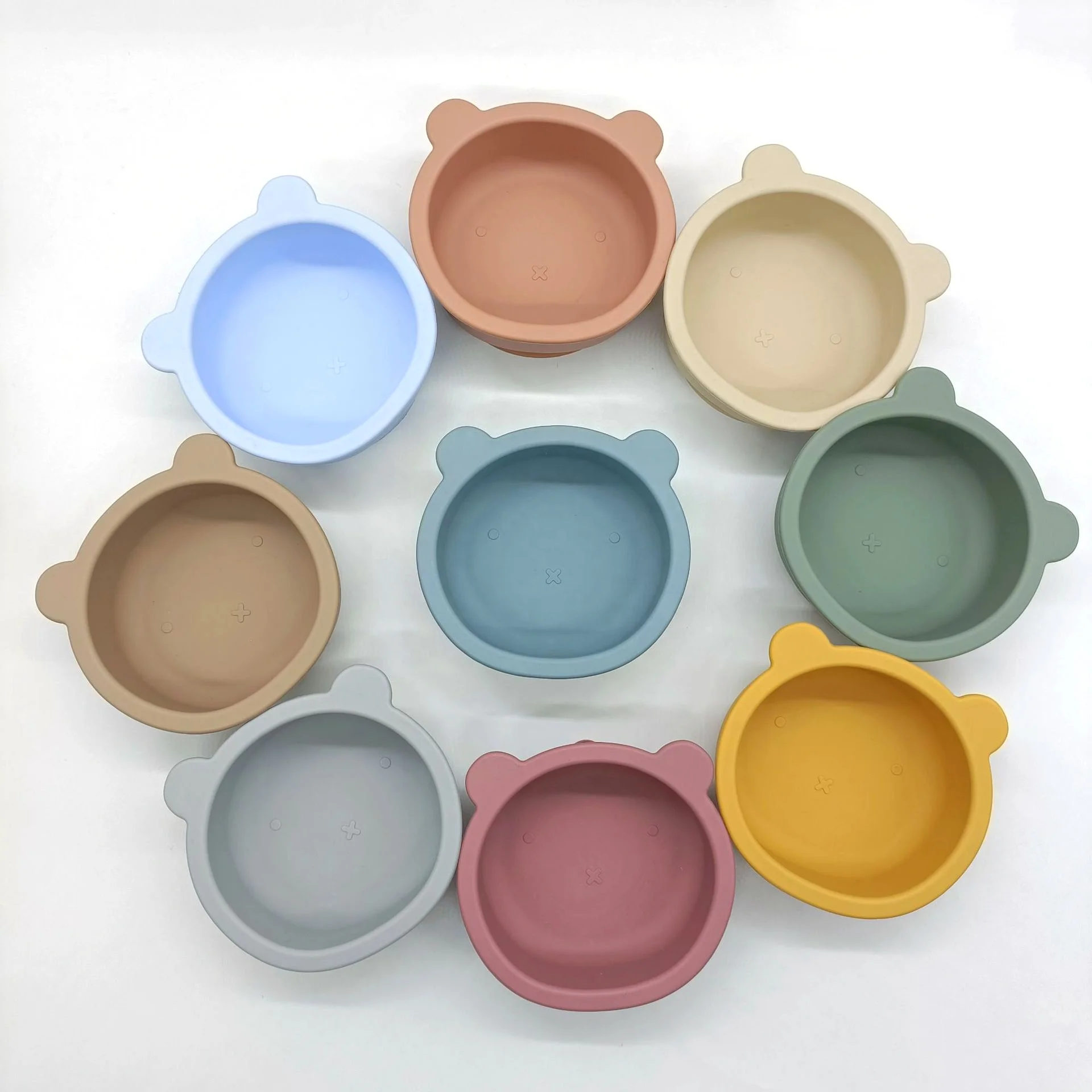 Bear Shape Infant Feeding Utensil Silicone Baby Suction Bowl BPA Free Silicone Baby Feeding Bowl Tableware For Kids