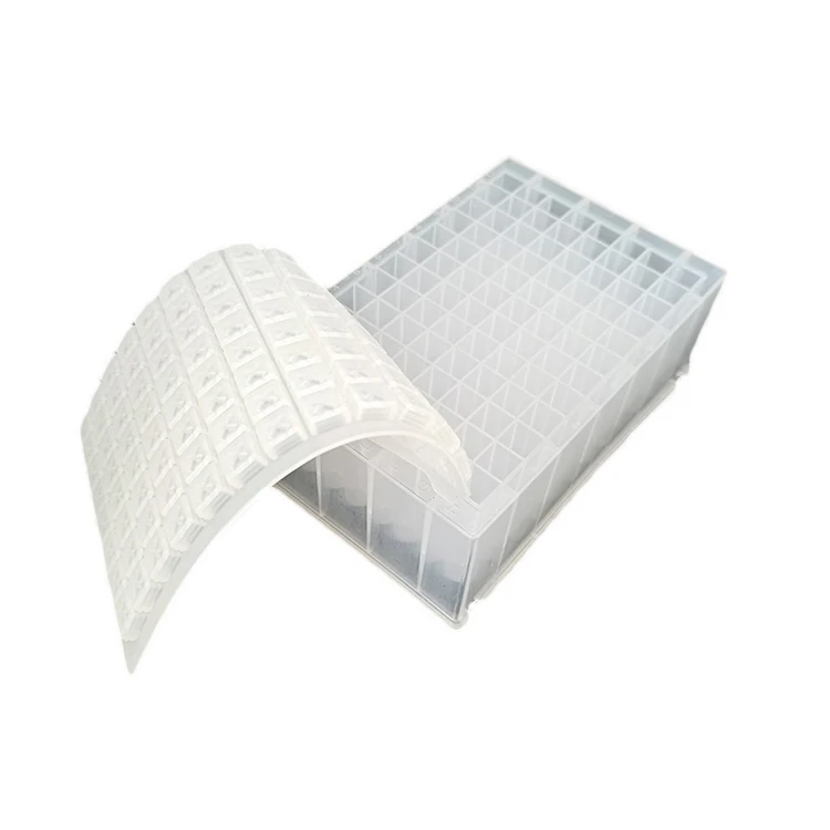 laboratory plastic 2.2ml conical reagent reservoir reagent bottle 96 deep well plate with 96 Round Well Silicone Cap Mat