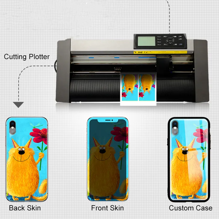 Graphtec vinyl cutting plotter with mobile skin templates software
