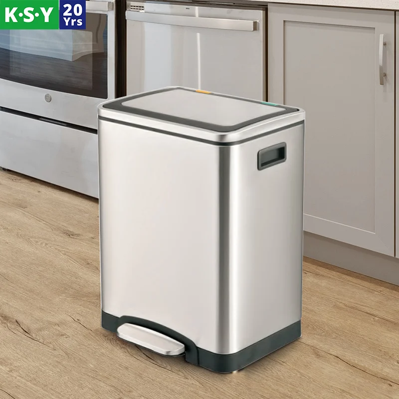 Outdoor metal recycling bin 30l 40l office waste paper bin sorting trash can for hospital