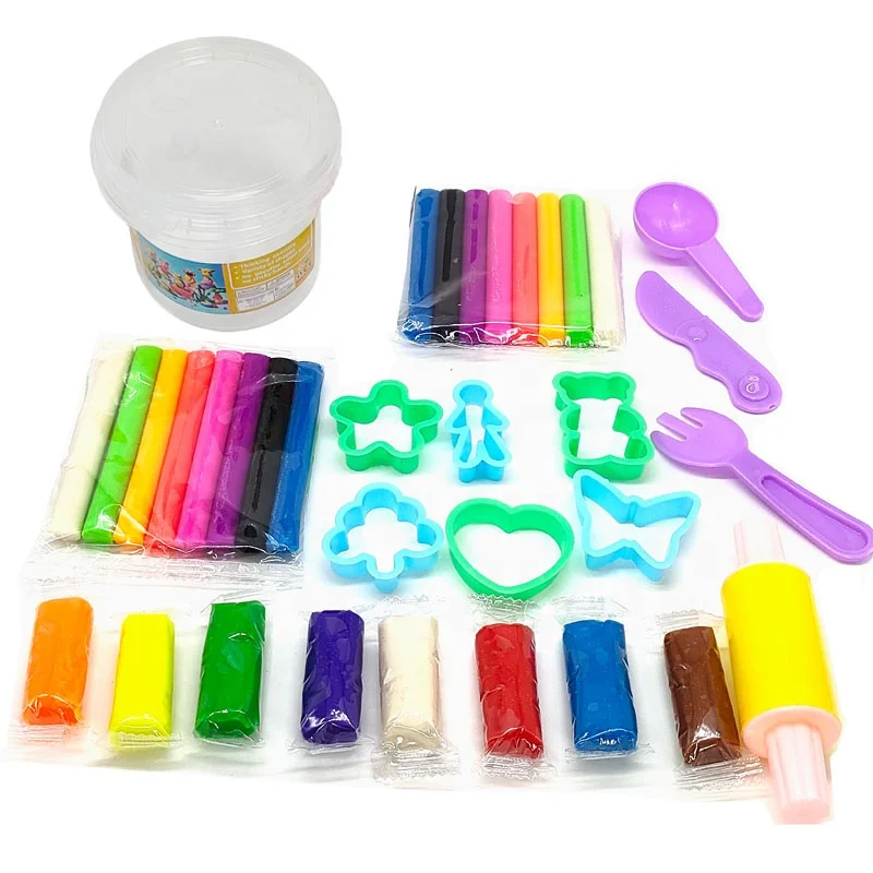 Educational Handmade Toys DIY Modeling Soft Clay Play dough Toys 18 PCS Color Clay Toys For Kids