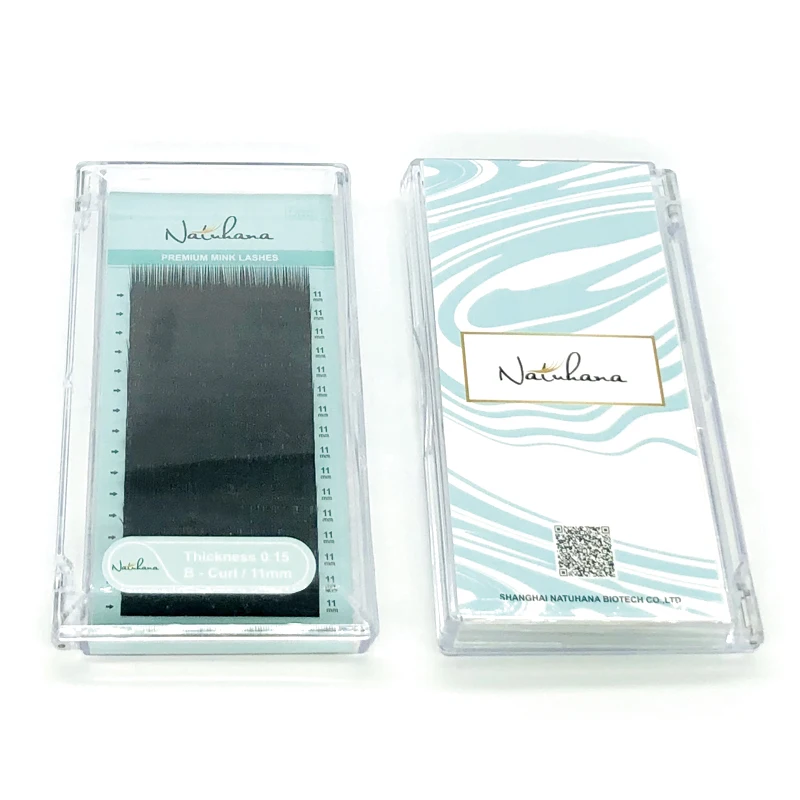 
NATUHANA 16Rows B C D Curl China Premium Individual Artificial False Lashes Natural Mink Eyelashes Silk Fake Eye Lash Extension 