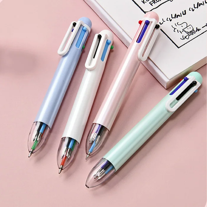 cute 6-in-1 multicolor ballpoint pen 6 colors retractable ball pens for office school supplies
