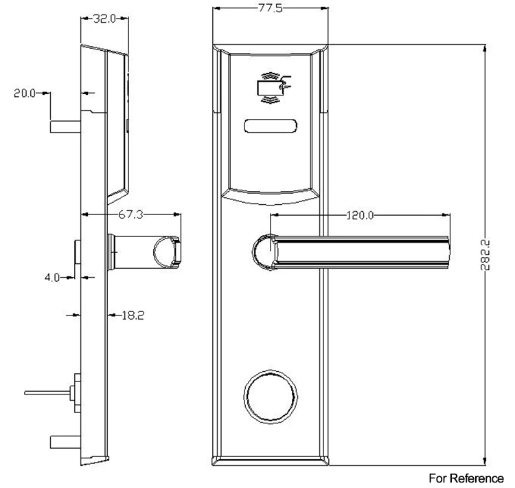Fashion Smart Hotel Lock Rfid, Electronic Keyless Digital Hotel Smart Key Card Door Lock, Hotel Key Card Lock System